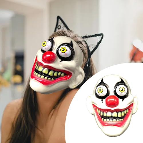 Feizikaw Halloween Maske Erwachsene Halloween Neue Gruselige Clown Ostern Grenze Scary Streich Requisiten Partei Liefert (White, 22x20cm) von Feizikaw