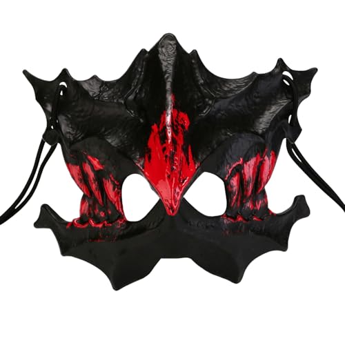 Feizikaw Halloween Maske Erwachsene Halloween Tanzperformance Mit Zwei Halben Gesichter Blutende Tiger Yasha Tengu Menschlicher Wolf (F, One Size) von Feizikaw