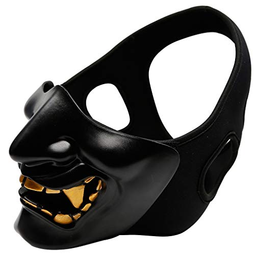 Feizikaw Halloween Maske Gesichts-Festival Party Cosplay Hälfte (Black, One Size) von Feizikaw