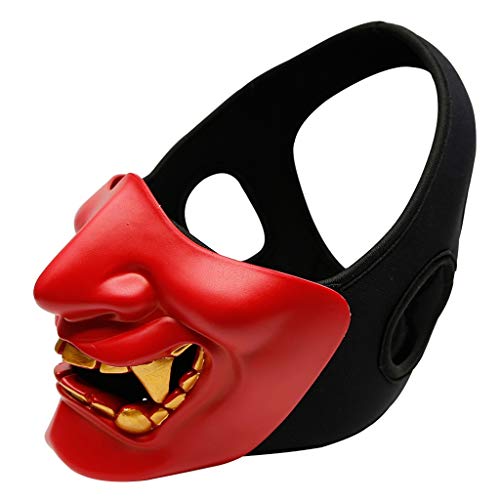 Feizikaw Halloween Maske Gesichts-Festival Party Cosplay Hälfte (Red, One Size) von Feizikaw