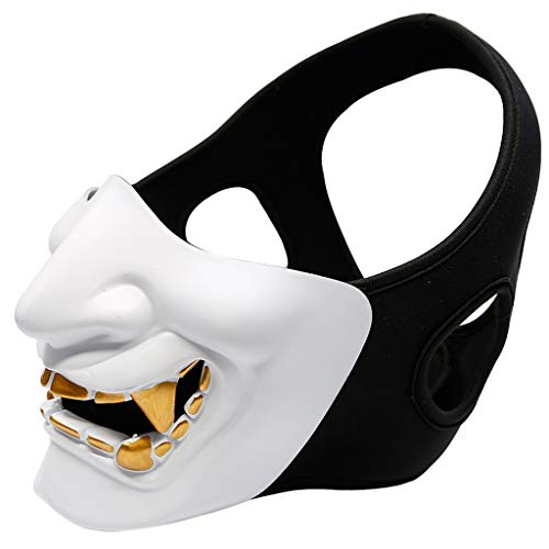 Feizikaw Halloween Maske Gesichts-Festival Party Cosplay Hälfte (White, One Size) von Feizikaw