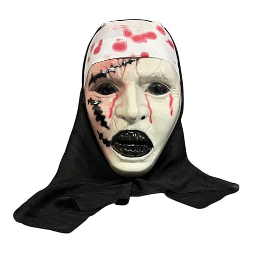 Feizikaw Halloween Maske Halloween Gruselige Lustige Gesichter Streiche Partys Und Seelenbeschwörung (Black-C, 16.5cm) von Feizikaw