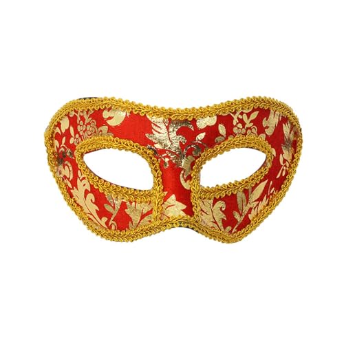 Feizikaw Halloween Maske Halloween Jazz Maskerade Party Flanell Halbe Gesicht Spitze (Red #3, 19x9cm) von Feizikaw