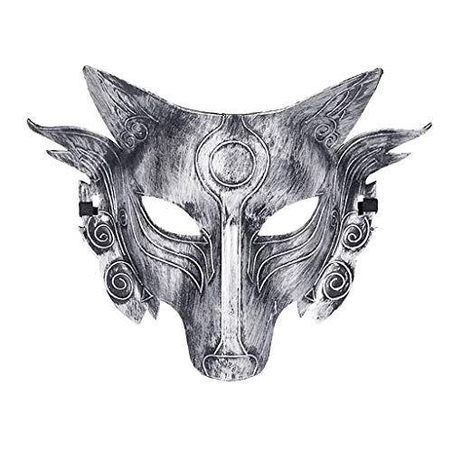 Feizikaw Halloween Maske Plastik Gesichtskostüm vollständige Cosplay Wolf-Männermaske für Frauen Maske (B, One Size) von Feizikaw