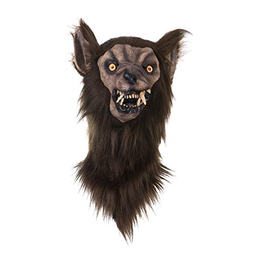 Feizikaw Halloween Maske Plastik Kopfbekleidung Maske Wolfs Kopfbekleidung Werewolf Kostüm Kostüm (black, One Size) von Feizikaw