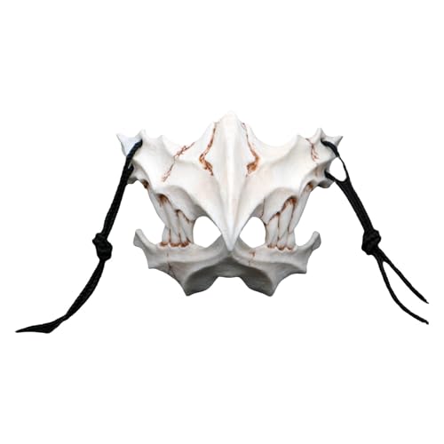 Feizikaw Halloween Maske Plastik Tier Halloween Cosplay Harz Hund Knochen Zähne Scary Wolf Werwolf Kostüm (Khaki, 16x15x10cm) von Feizikaw