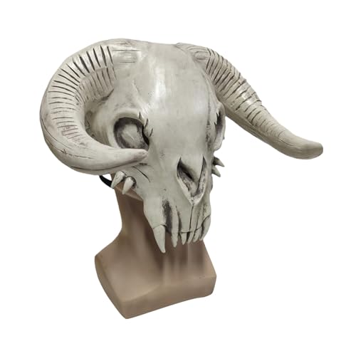 Feizikaw Halloween Maske Totenkopf Maske Halloween Scary Bull Gruseliges Kostümzubehör für Erwachsene Party Dekoration Cosplay Prop (a-Grey, 30cm) von Feizikaw