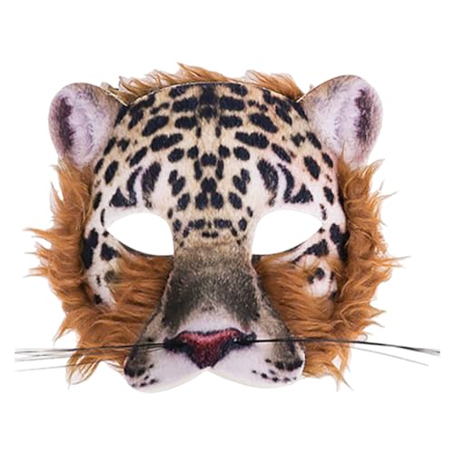 Feizikaw Halloween Masken Ostern Party Make-up Tiger Tier Cartoon (D-Brown, 17cm) von Feizikaw