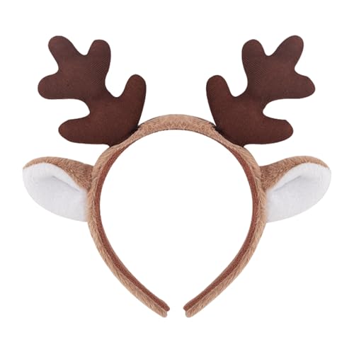Feizikaw Hochzeit Party Zubehör Weihnachtsstirnband, Rentier-Stirnband, Ohren-Haar-Accessoires, Pie-Kopfbedeckung, Kinder-Anzieh-Requisiten (A, 25X23X3CM) von Feizikaw