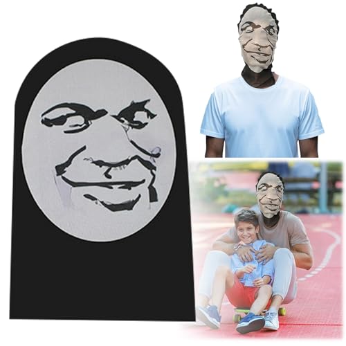 Feizikaw Maske Halloween Herren Lustiges, lustiges Ausdruckspaket, lustiges menschliches Gesichtsmuster, knifflige Kopfbedeckung, Radfahren, Sonnenschutz, lustiges Spielzeug, A 4 (f-Black, 36X24CM) von Feizikaw