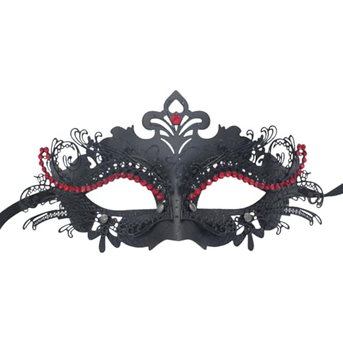 Feizikaw Maske Halloween Herren Maskerade für Herren und Damen mit Strasskette, Karnevalsdekoration, geeignet für Partykostüme (2-E, 10x23cm) von Feizikaw