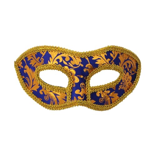 Feizikaw Masken Halloween Halloween Jazz Maskerade Party Flanell Halbe Gesicht Spitze (Blue-4, 19x9cm) von Feizikaw
