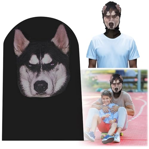 Feizikaw Masken Halloween Lustiges, lustiges Ausdruckspaket, lustiges menschliches Gesichtsmuster, knifflige Kopfbedeckung, Radfahren, Sonnenschutz, lustiges Spielzeug, A 3 (f-Black, 36X24CM) von Feizikaw