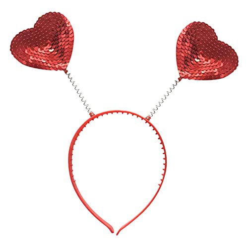 Feizikaw Spangen Haare 2021 New Stirnband Valentinstag Pailletten Schnalle Party Scenic Konzert Europäisches Amerikanisches Erwachsenes Frühlingsherz Stirnband (B, One Size) von Feizikaw