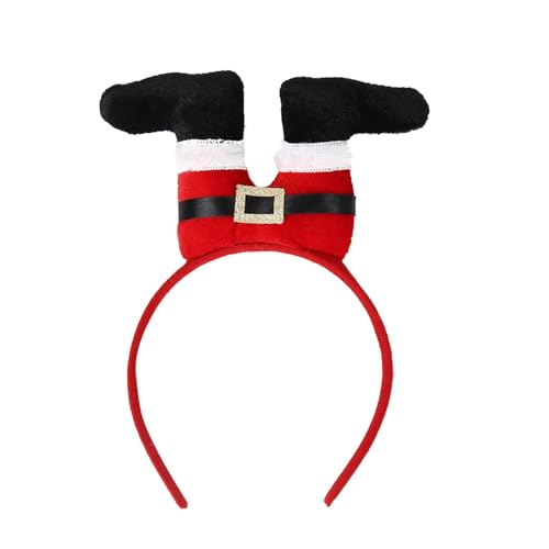 Feizikaw Spangen Haare Weihnachts-Stirnband, Weihnachtsmütze, Haar-Accessoires, Weihnachtsmann-Stirnband, verkehrt herum, Urlaub, Party, Anzieh-Haar-Accessoires (Red, One Size) von Feizikaw