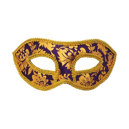 Feizikaw Totenkopf-Maske Halloween Jazz Maskerade Party Flanell Halbe Gesicht Spitze (d-Purple, 19x9cm) von Feizikaw