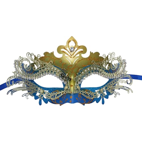 Feizikaw Totenkopf Maske Kinder Maskerade für Herren und Damen mit Strasskette, Karnevalsdekoration, geeignet für Partykostüme (G #2, 10x23cm) von Feizikaw