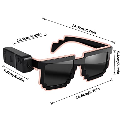 Feizikaw Totenkopf Maske Kinder -Party-DJ-Sonnenbrille mit 4 kabellosen Neonbrillen Rave Light Glowing Mode (1-White, One Size) von Feizikaw