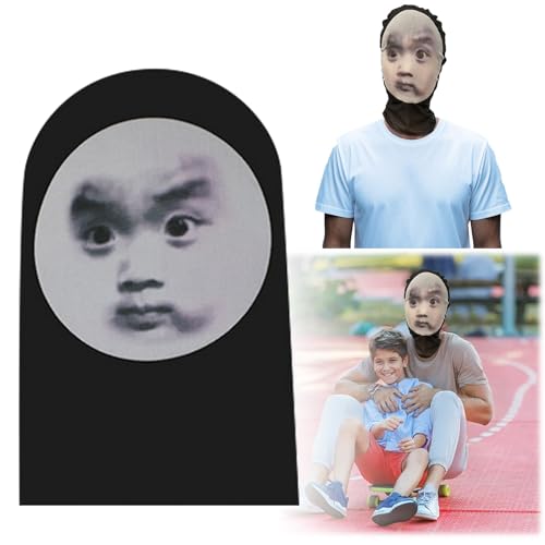 Feizikaw Totenkopf Maske Kostüm Lustiges, lustiges Ausdruckspaket, lustiges menschliches Gesichtsmuster, knifflige Kopfbedeckung, Radfahren, Sonnenschutz, lustiges Spielzeug, A 6 (Black #5, 36X24CM) von Feizikaw