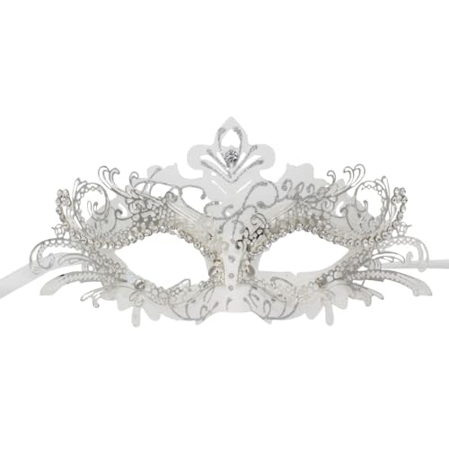 Feizikaw Totenkopf Maske Maskerade für Herren und Damen mit Strasskette, Karnevalsdekoration, geeignet für Partykostüme (B #3, 10x23cm) von Feizikaw