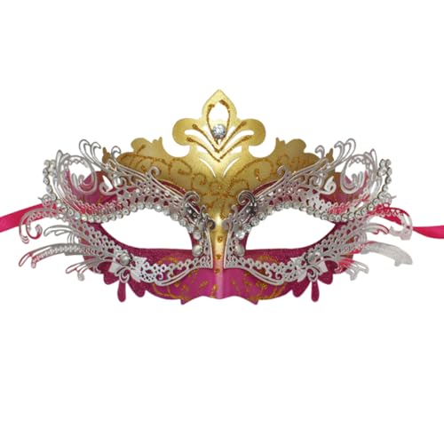 Feizikaw Totenkopf-Maske Maskerade für Herren und Damen mit Strasskette, Karnevalsdekoration, geeignet für Partykostüme (C #2, 10x23cm) von Feizikaw