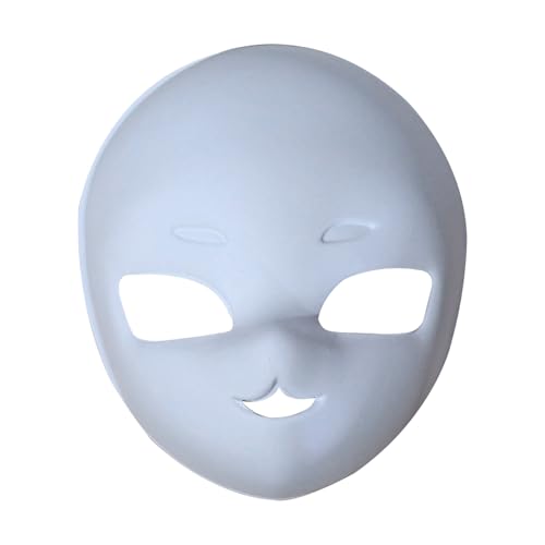 Grusel Maske Pelzigen Kopf PVC Weiß DIY Painted Cartoon Kostüm Prop Maskerade Party Cosplay Halloween Tag Party (Light Gray, 17X23x8CM) von Feizikaw