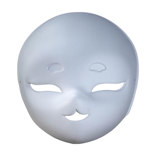 Grusel Maske Pelzigen Kopf PVC Weiß DIY Painted Cartoon Kostüm Prop Maskerade Party Cosplay Halloween Tag Party (White, 17X23x8CM) von Feizikaw