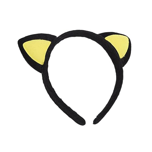 Haarspange Flach Plüschtierohren Hörner Stirnband Halloween Weihnachten Festival Thema Cosplay Kostüm Stirnbänder Frosch Brille Katzenohren Augen Stirnband (E, One Size) von Feizikaw
