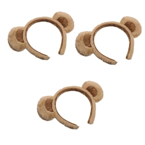 Haarspange Groß Stirnband mit weichen Bärenohren und Schleife in Form eines Braunbären. Pelzige Kopfbedeckung mit Hasenohren für Mädchen und Frauen, Kostüm, Cosplay-Party. (Brown, 22X16CM) von Feizikaw