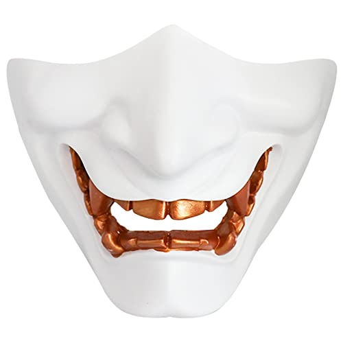 Halloween Maske Plastik Face Dark Männer Frauen Halbes Gesicht Harz Kopfbedeckung Halloween Neuheit Halloween Party Cosplay Kostüm Party Zubehör Requisitenversorgung Für Jungen Mädchen (C, One Size) von Feizikaw