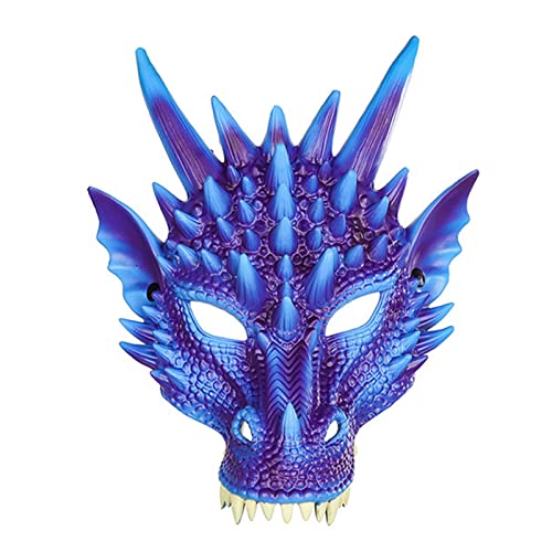 Halloween Maske Totenkopf Maske Drachen Halloween Cosplay Kopfschmuck Cosplay Drachenkopf für Festival Party Halloween (Purple-5, One Size) von Feizikaw
