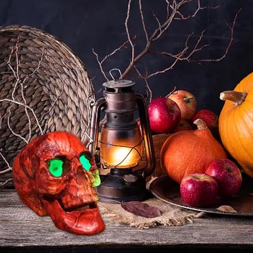 Halloween Masken „Spukspektakuläres Halloween: Mit realistischen, im Dunkeln leuchtenden -Requisiten für Erwachsene“ „Erschreckend gruselig: Schaurige Skelette für Erwachsene als (Red, 16x12x19) von Feizikaw