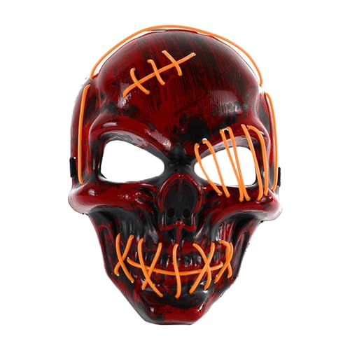 Halloween Masken LED Licht Up Scary Für Halloween Festival Cosplay Maskerade Karneval Party (Orange, 24x18x9cm) von Feizikaw
