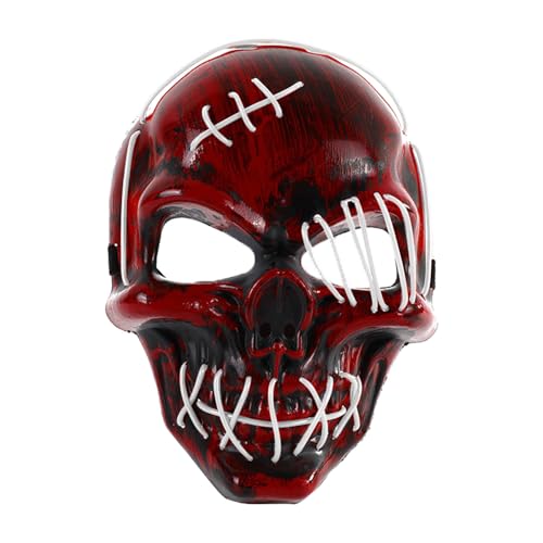 Halloween Masken LED Licht Up Scary Für Halloween Festival Cosplay Maskerade Karneval Party (White, 24x18x9cm) von Feizikaw
