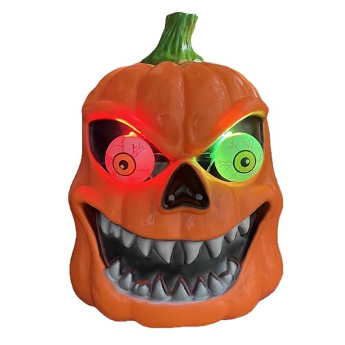 Halloween Totenkopf Maske Schleier Halloween Glow In The Dark Scary Kürbis Kostüm Zubehör Für Kinder Erwachsene Party Dekoration (Orange-4, 26x20cm) von Feizikaw