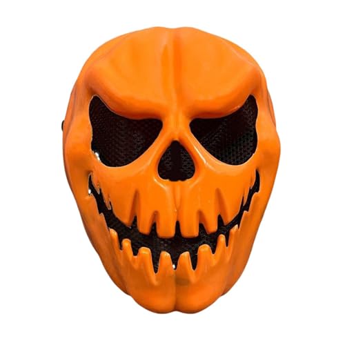 Haloween Maske Halloween Festival Kürbis Gesicht Kunststoff Volle Gesicht Kopfbedeckung Streich Spielzeug (2-Orange, 19.9cm) von Feizikaw