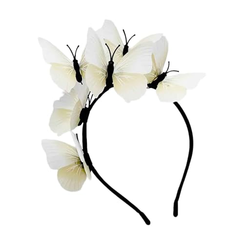 Schmetterling Fascinator Stirnband Schmetterling Haarreif Frauen-Haarband mit Schmetterling-Design - Seidener Schmetterling-Gesteck für jeden Damen Mädchen Halloween Party Cosplay (C) von Feizikaw