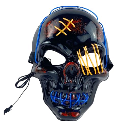 Silikon Maske Männer LED Licht Up Scary Für Halloween Festival Cosplay Maskerade Karneval Party (Yellow, 24x18x9cm) von Feizikaw