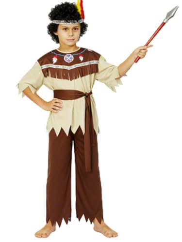 Familienkostüm, indigenes wildes Kostüm, kreatives Halloween-Cosplay, passendes Outfit für Maskerade-Party (A-Brown Boys, XL) von Felcia