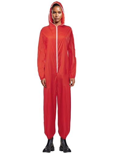 Felcia Halloween-Kostüm für Erwachsene, einfarbig, Reißverschluss, lange Ärmel, Overall für Cosplay, Party-Outfits (A-Rot-Damen, Größe XXL) von Felcia