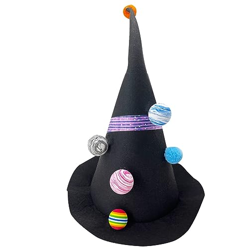 Felcia Halloween Zauberer Hut Dekorationen Urlaub Party Hüte Magischer Hut für Erwachsene Rollenspiel Cosplay Kostüm Requisiten Zubehör (Planet, Einheitsgröße) von Felcia