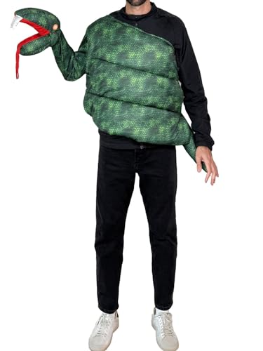 Felcia Schlangenkostüm für Erwachsene, unisex, interaktives Handparty, Verkleidung, Cosplay, Halloween-Kostüme (A-Grün, Einheitsgröße) von Felcia