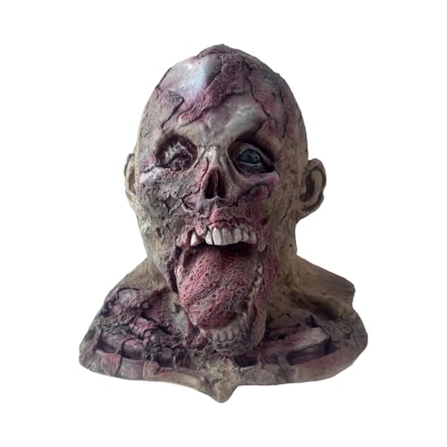Felcia Zombie-Gesichtsbedeckung, Horror, leicht, Halloween, Cosplay, Kopfbedeckung, Party-Requisite für Maskerade, mehrfarbig, 30 x 40 cm von Felcia