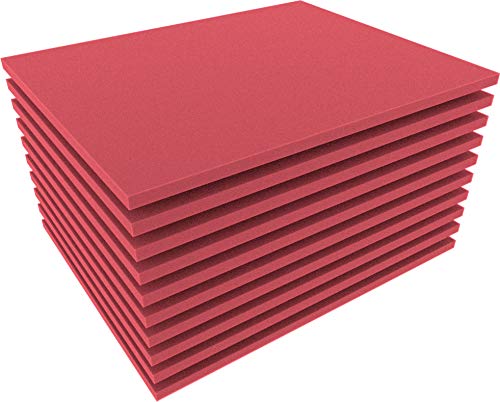 Feldherr FS010Bred10 10 Stück 345 mm x 275 mm x 10 mm Schaumstoffzuschnitt kompatibel mit Shadowboard rot von Feldherr