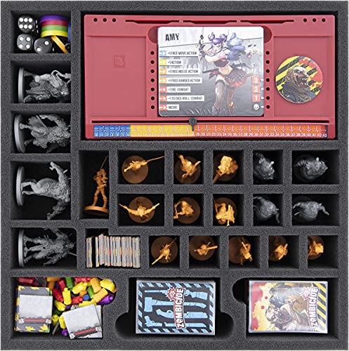 AG050A002 Schaumstoffeinlage kompatibel mit Zombicide Dashboards und Miniaturen - 26 Fächer von Feldherr