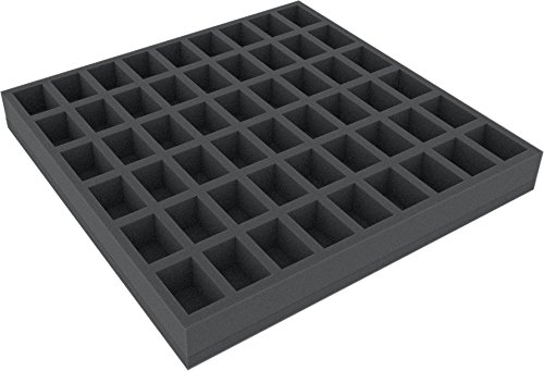 AGDG035BO 295 mm x 295 mm x 35 mm Schaumstoffeinlage für Brettspiele mit 54 Fächern von Feldherr