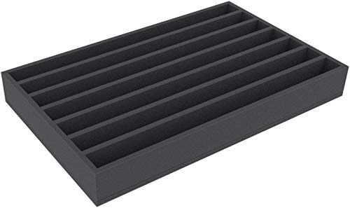 EUMFML065BO 560 x 360 x 65 mm Schaumstoffeinlage mit 7 Fächern für Euroboxen 60/40 von Feldherr