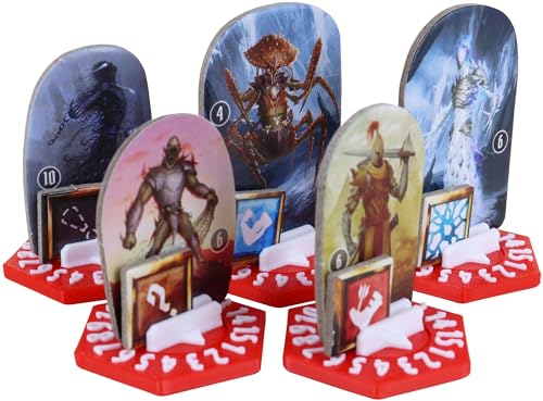 Feldherr 10er Set Dial Bases für Gloomhaven + Frosthaven + Gloomhaven: Die Pranken des Löwen Multicolor, Farbe:Red White von Feldherr