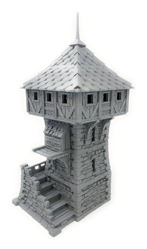Feldherr 3D-Gedruckter Verteidigungsturm für Tabletop-Miniaturen - Bemalbar und hochdetailliert - Perfekt für D&D, Wargaming und Dioramen - 28mm Maßstab - ca. 17x16x35 cm von Feldherr