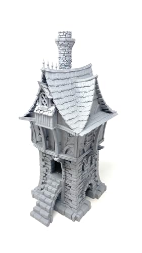 Feldherr 3D-gedrucktes Stadthaus 01 für Tabletop-Miniaturen - Bemalbar und hochdetailliert - Perfekt für D&D, Wargaming und Dioramen - 28mm Maßstab - ca. 18x16x35 cm - Mehrteilig Feldherr 3D-gedrucktes Stadthaus 01 für Tabletop-Miniaturen - Bemalbar und hochdetailliert - Perfekt für D&D, Wargaming und Dioramen - 28mm Maßstab - ca. 18x16x35 cm - Mehrteilig von Feldherr